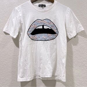MARKUS LUPFER LIP ALEX TEE SHIRT WITH APPLIQUE Size XS